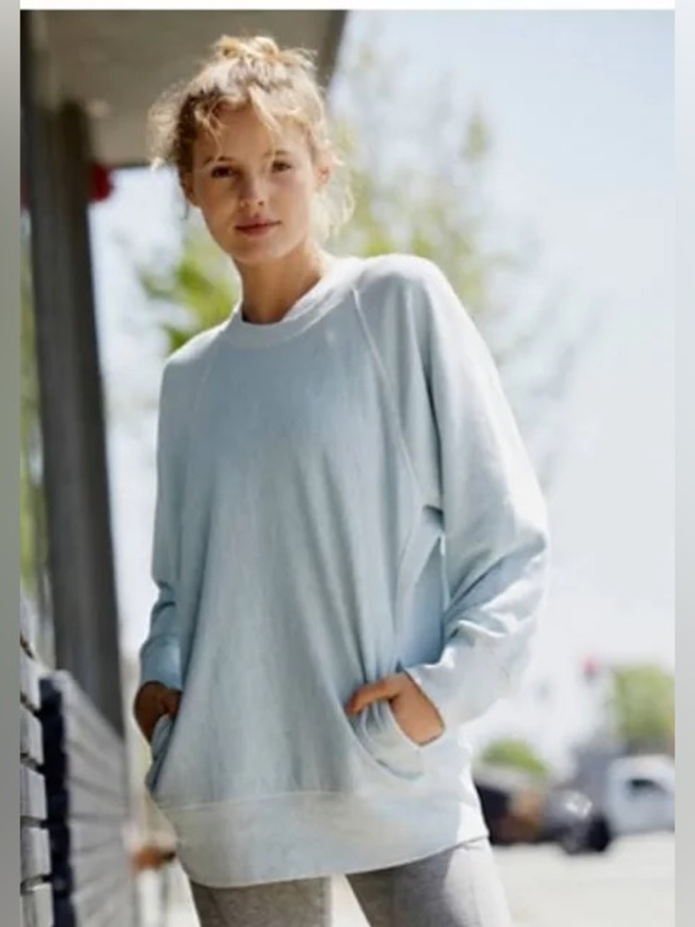 Free People FP Movement Better Days Sweatshirt Small Gray